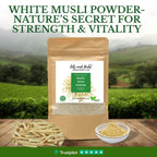 Oils & Herbs - 100% Organic White Musli Powder (Safed Musli) - 100g Powder