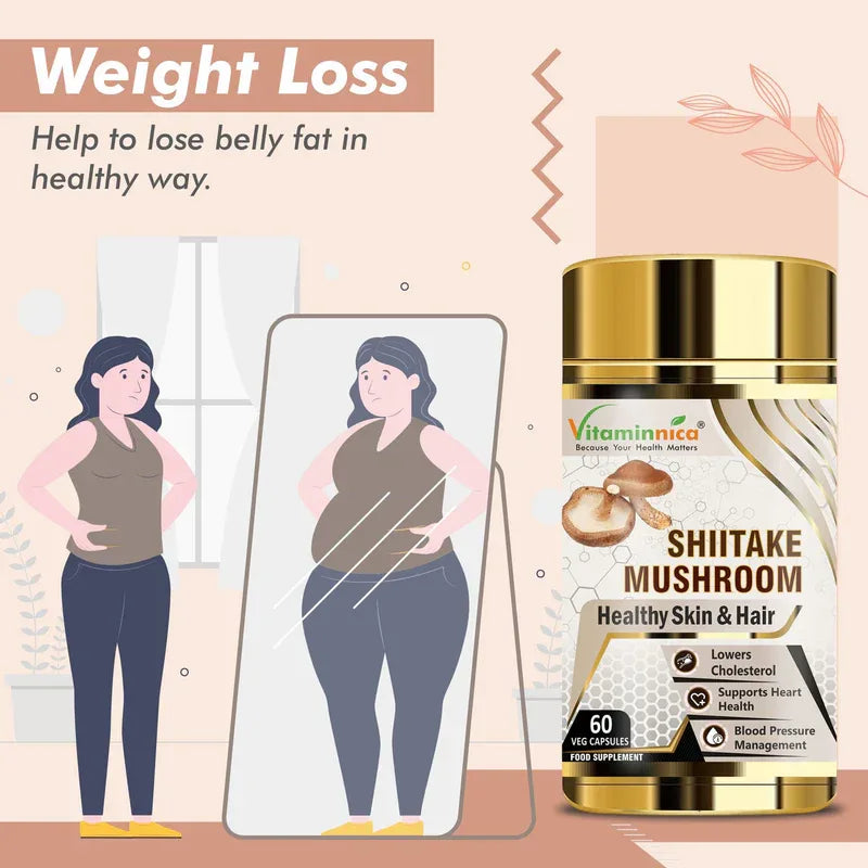 Vitaminnica Shiitake Mushroom- 60 Capsules - The Wellness Store®