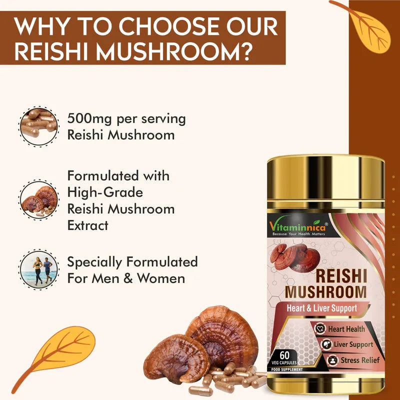 Vitaminnica Reishi Mushroom- 60 Capsules - The Wellness Store®
