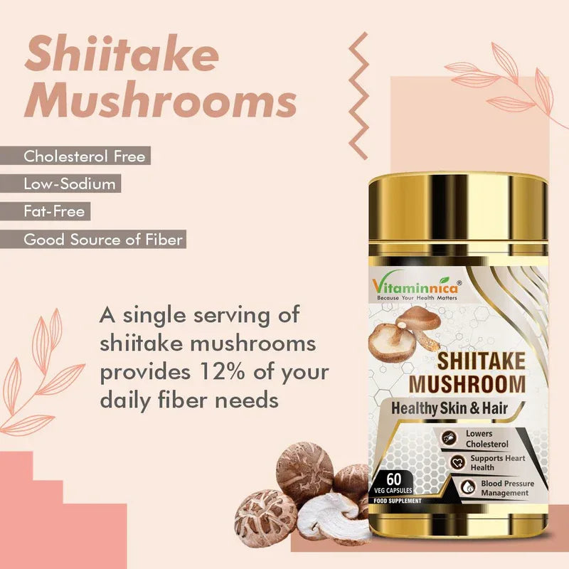 Vitaminnica Shiitake Mushroom- 60 Capsules - The Wellness Store®