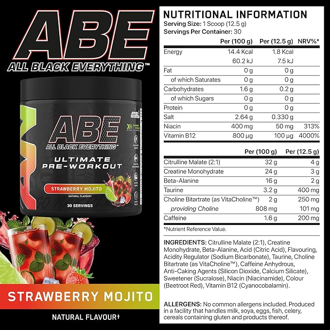 Applied Nutrition - ABE All Black Everything - Ultimate Pre-Workout Powder - 375g