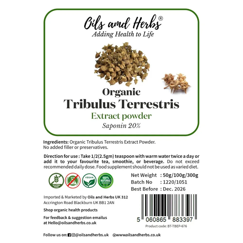 Oils & Herbs – Tribulus Terrestris Extract Powder – Organic Botanical Ingredient - The Wellness Store®