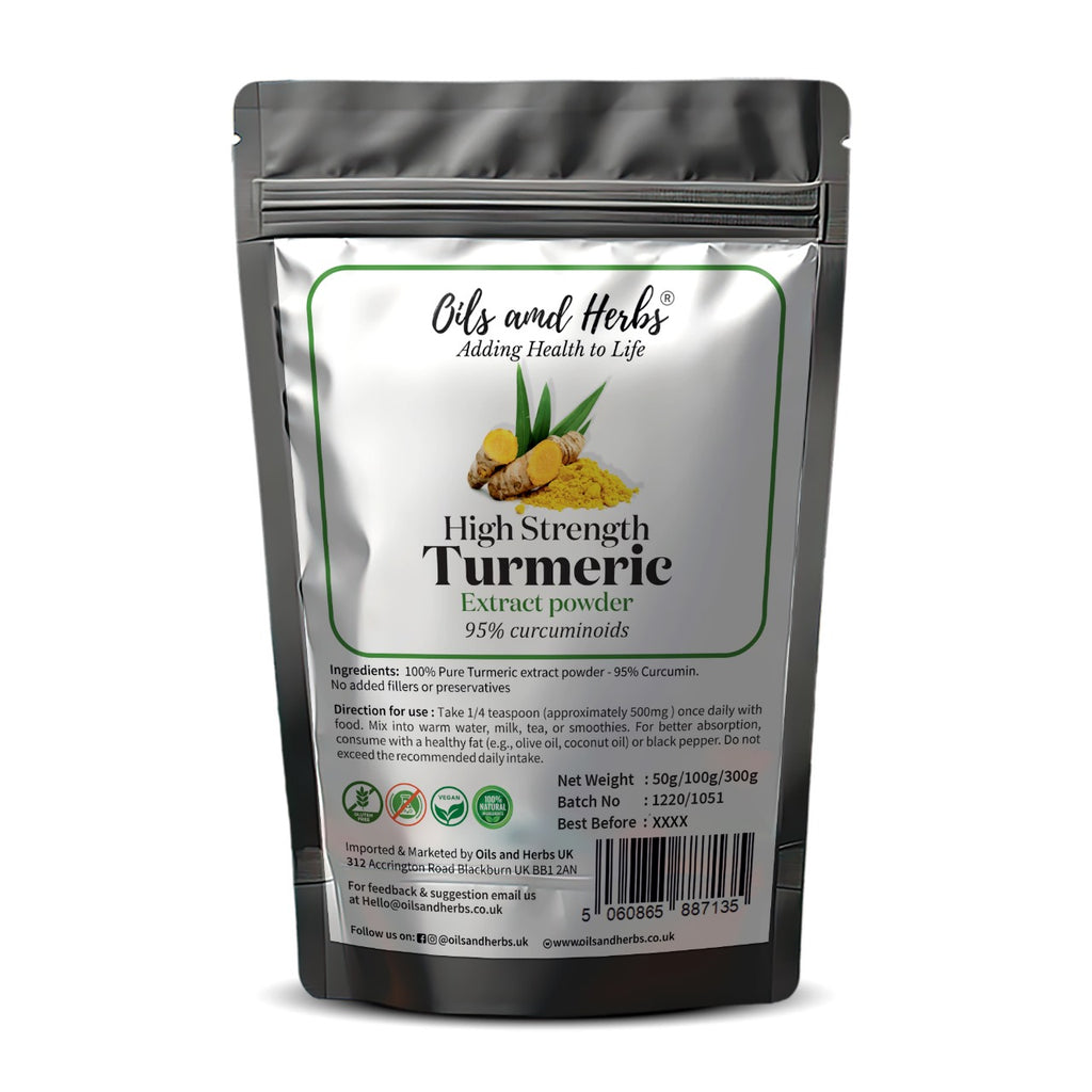 Oils & Herbs - High Strength Turmeric Extract Powder 95% Curcuminoids - 100g Powder