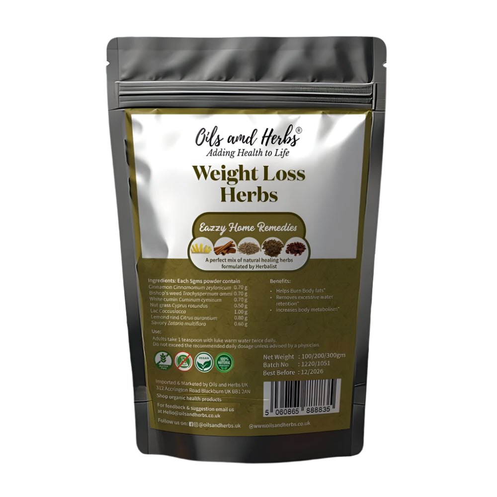 Oils & Herbs - Weight Loss Herbs - Mixture of 5 Effective Herbs - 500mg Powder