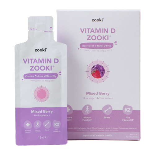 Zooki - Vitamin D3 3000IU + K2 100µg Liposomal - Liquid Sachets